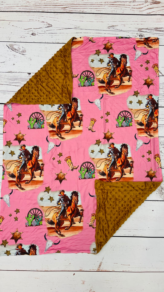 Baby Brown Minky Rodeo Blanket