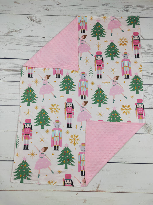 Baby Pink Christmas Tree Blanket