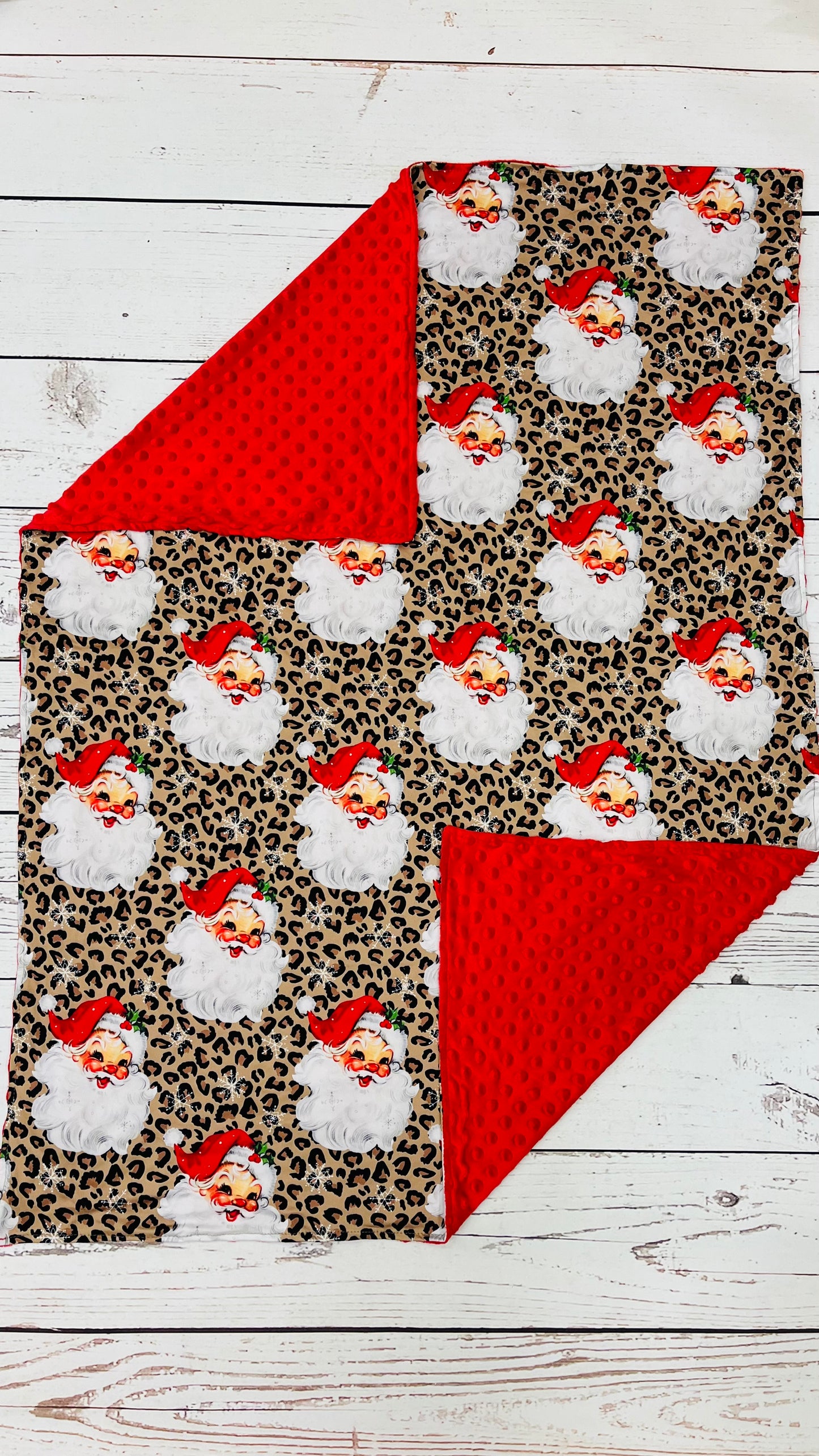 Baby Santa Cheetah Christmas Blanket