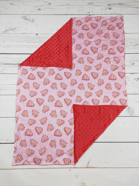 Baby Pink Christmas Tree Cakes Print Blanket