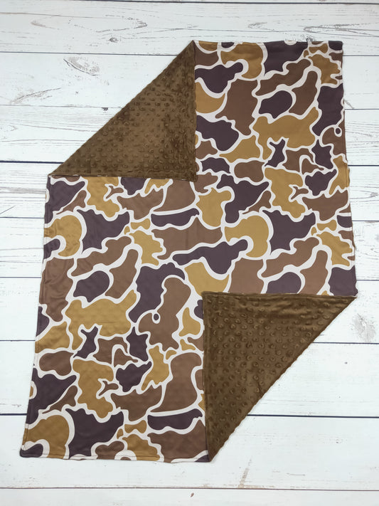 Baby Brown Camouflauge Print Blanket