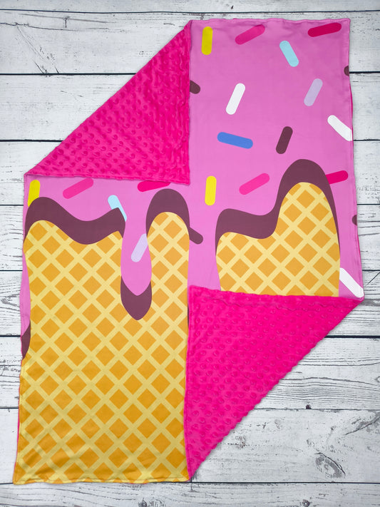 Baby Girl Ice Cream Drip Blanket
