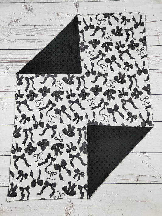 Baby Girl Black Bow Printed Blanket