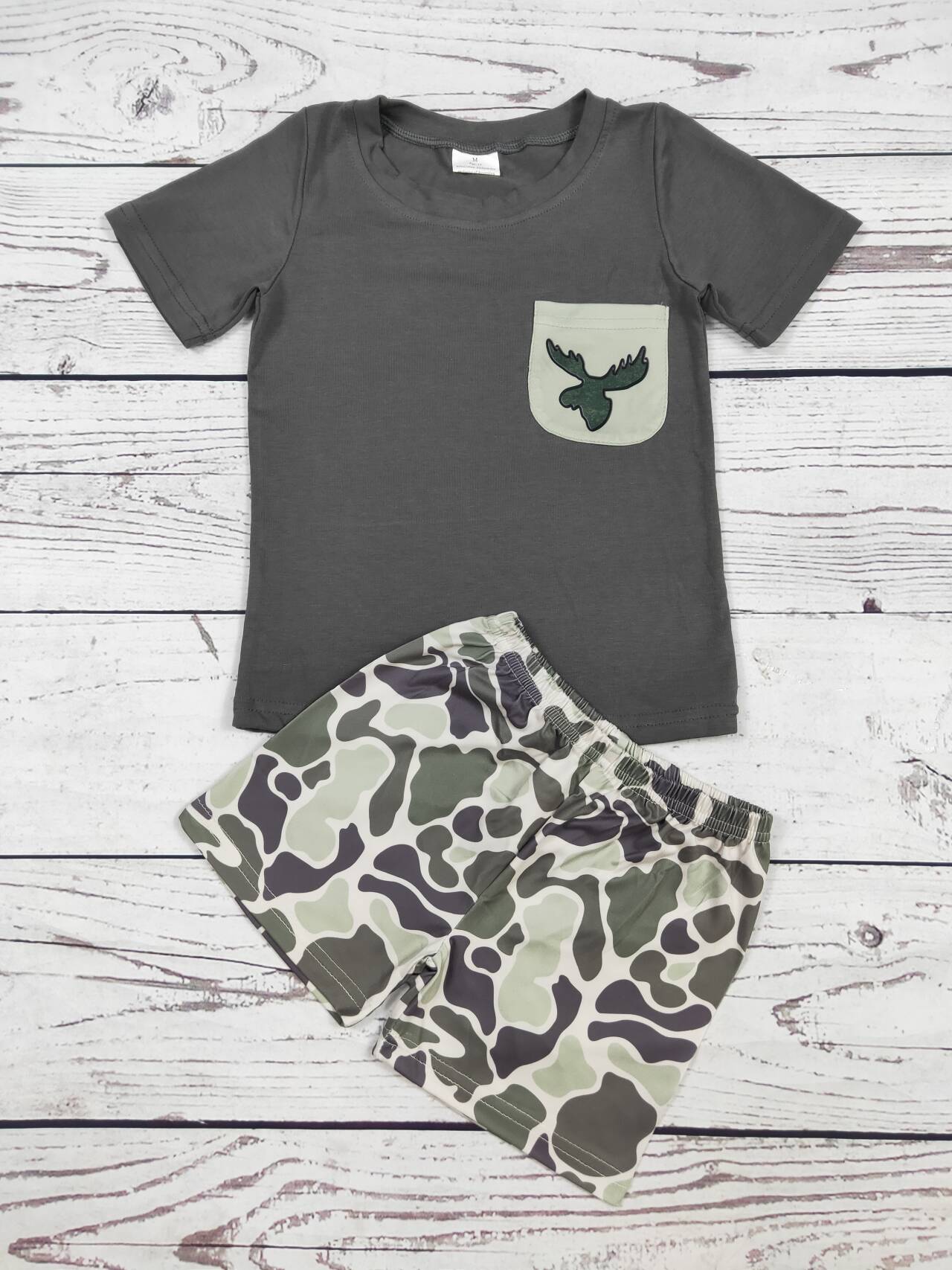 Baby Boy Duck Camouflage Printed Top Shorts Set