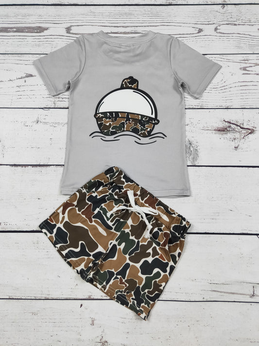 Baby Boy Camo Printed Top Shorts Set