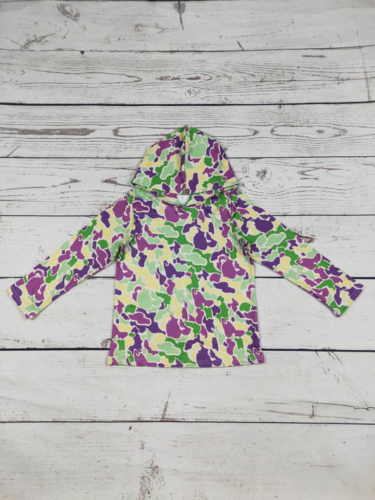Camouflage Printed Boy Mardi Gras Hoodie