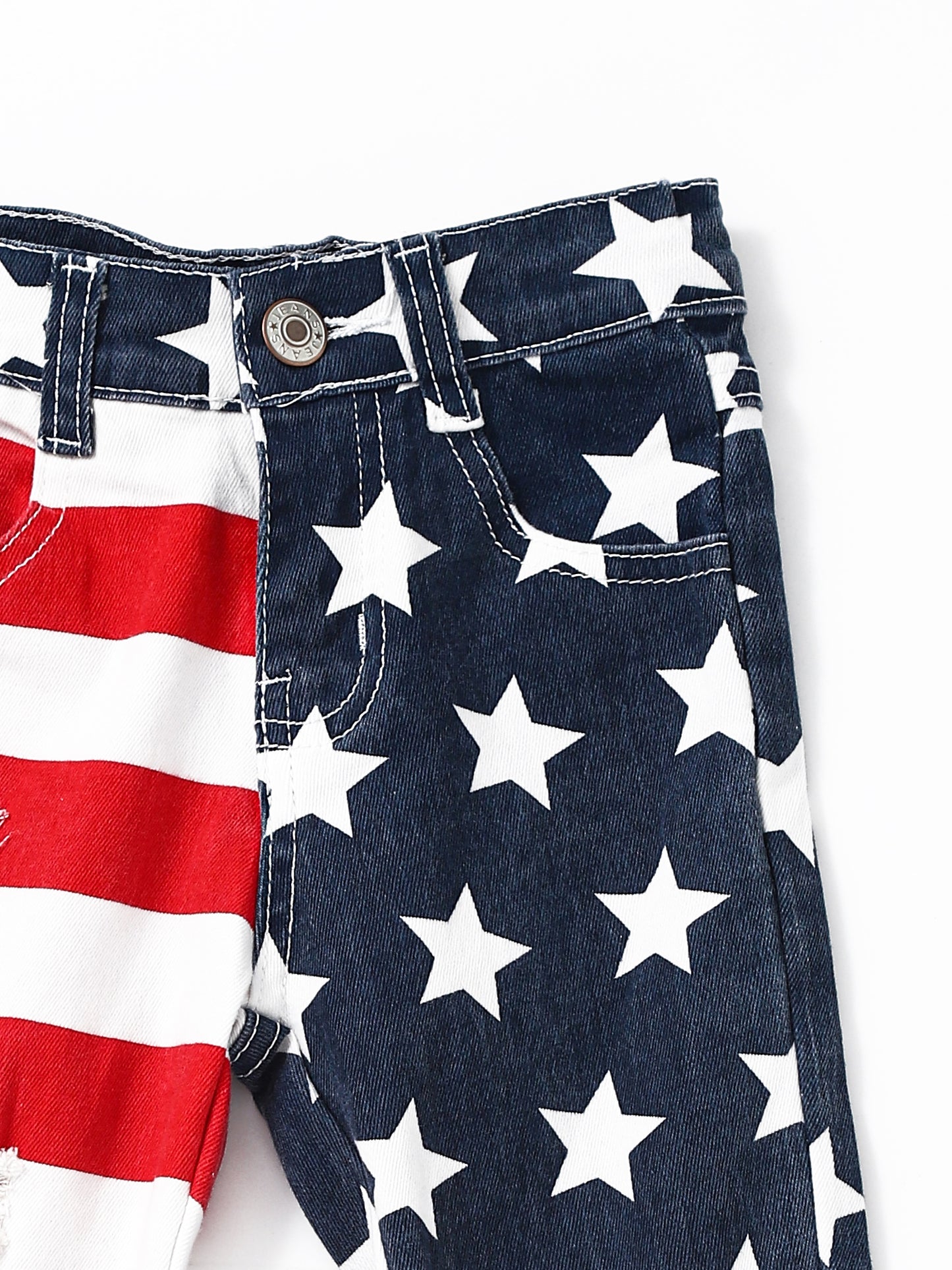 Star Stripe Double Layer Girls 4TH OF JULY Jeans