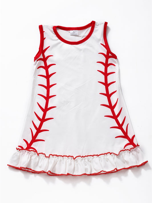 Baby Girls Sleeveless Baseball Dresses