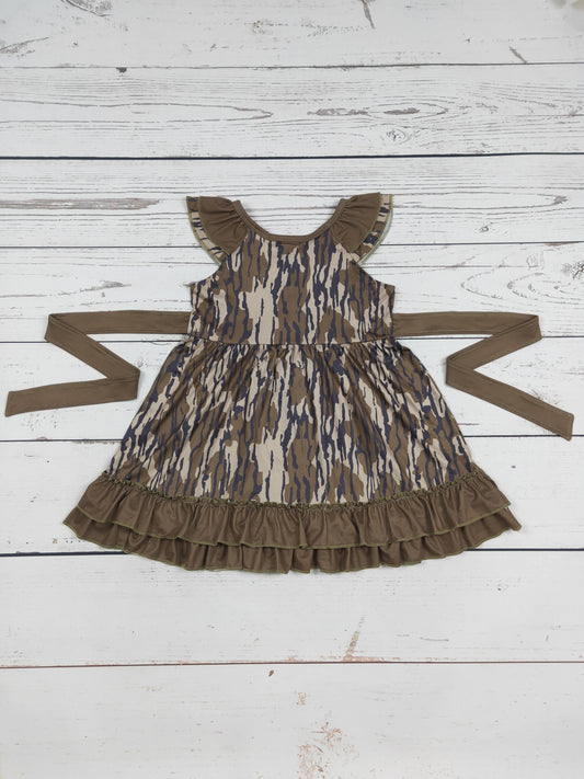 Camouflage Baby Girl Dress With Belt