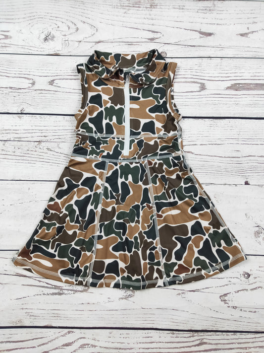 Kids Girls Camouflage Printed Athletic Dress