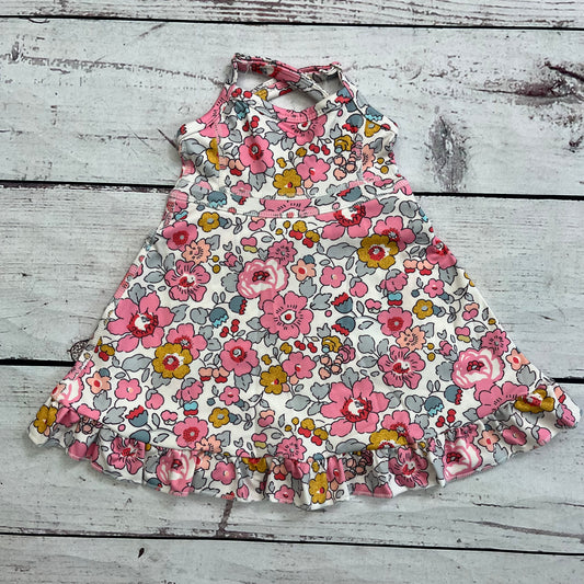 Girls Flower Printed Athletic Dress With Ruffle