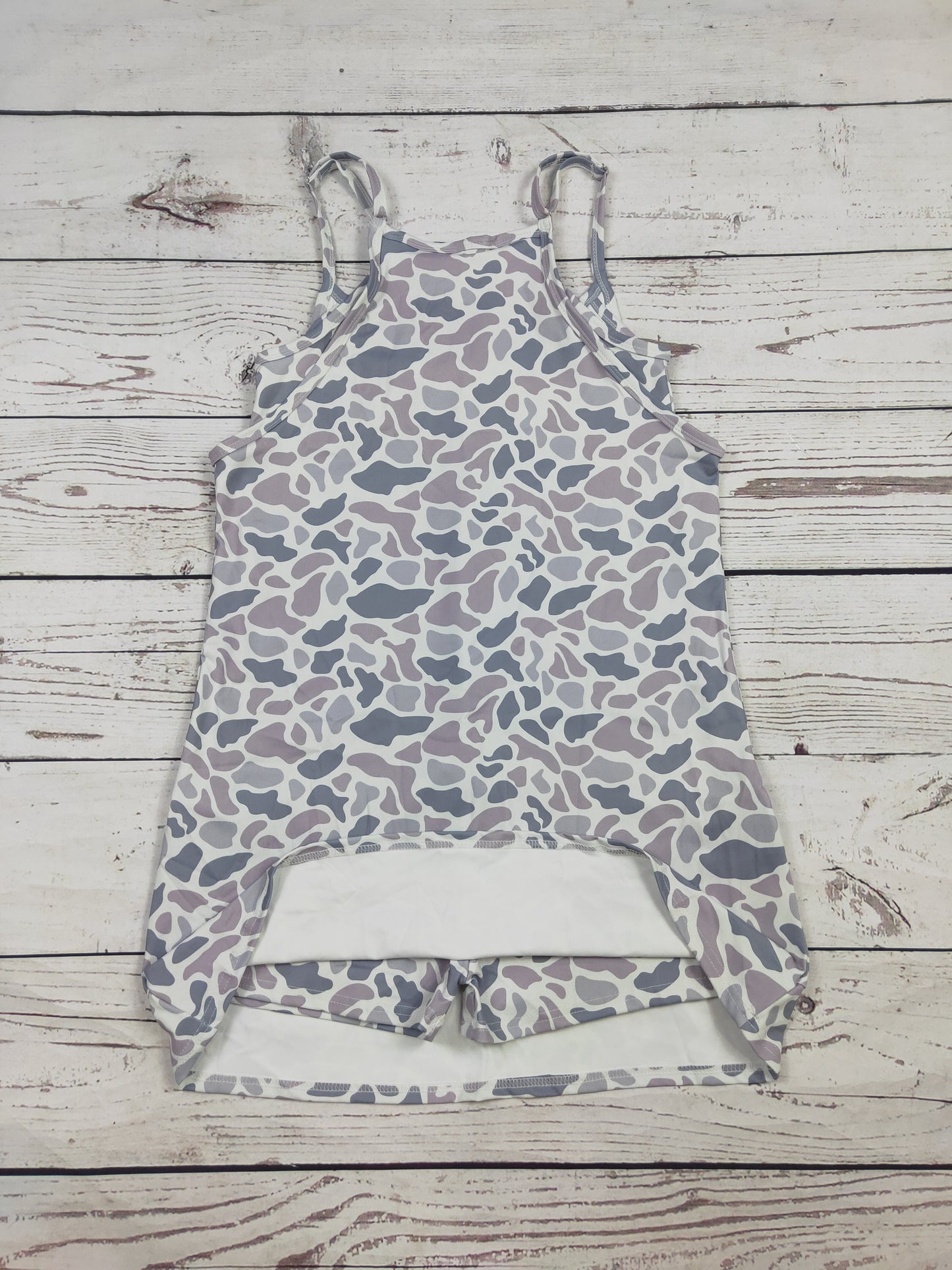 Women Gray Camouflage Printed Dresses