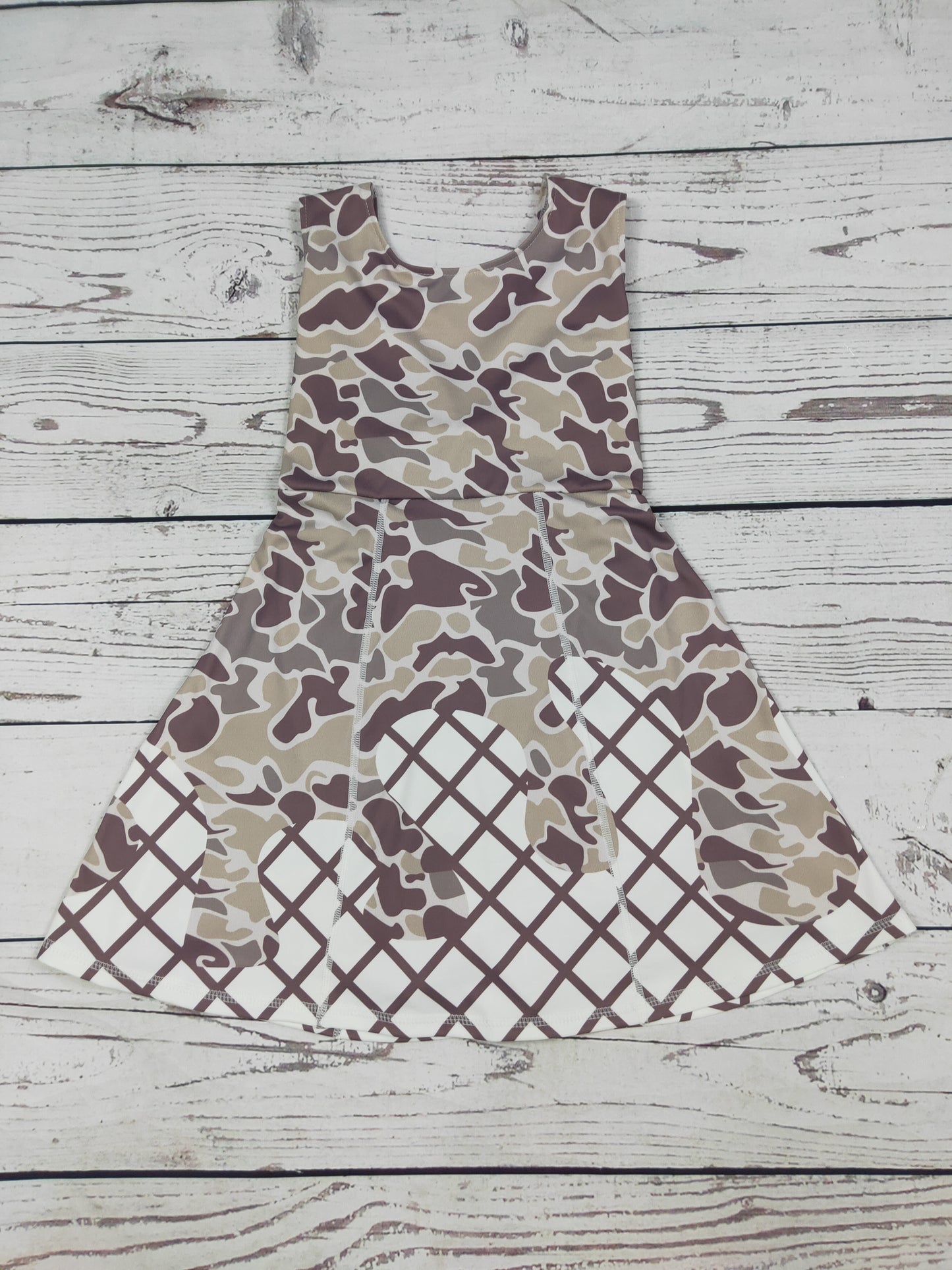 Girls Camouflage Ice Cream Drip Athletic Dress
