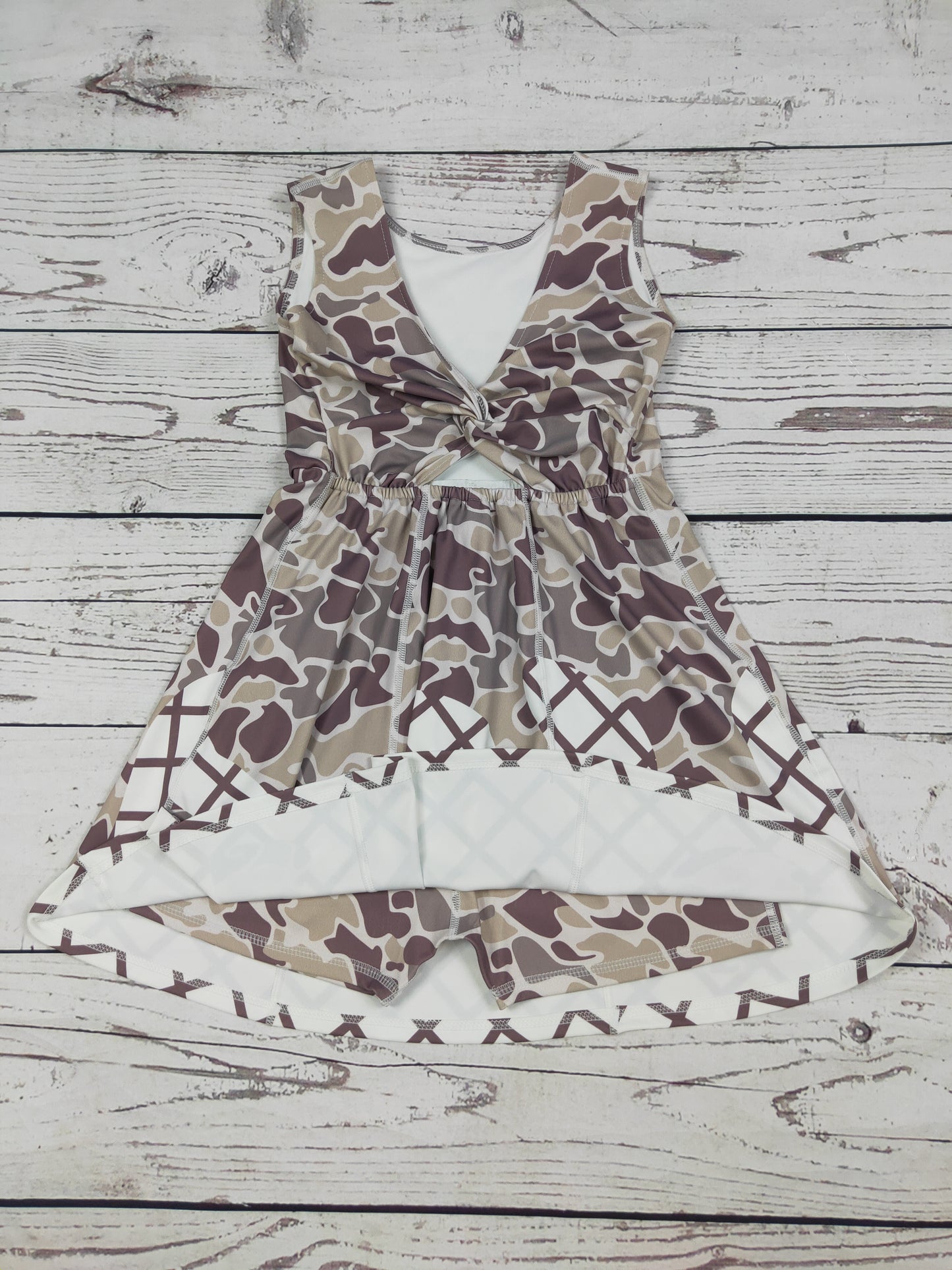 Girls Camouflage Ice Cream Drip Athletic Dress