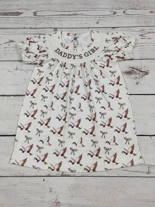 Duck Printed DADDY'S GIRL Smocked Dresses
