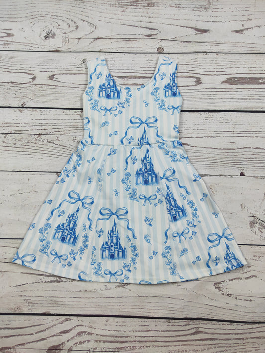 Kids Girls Castle Printed Athletic Dresses