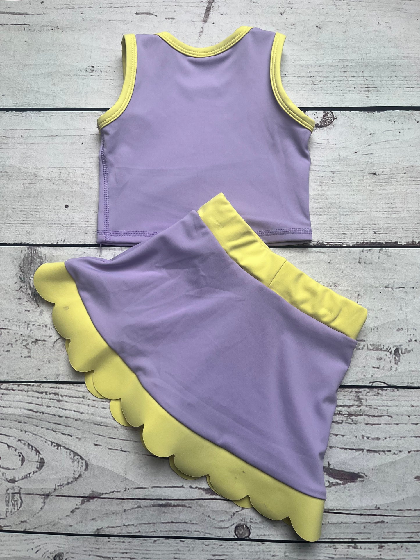 Kids Girls Lavender Active Scallop Set