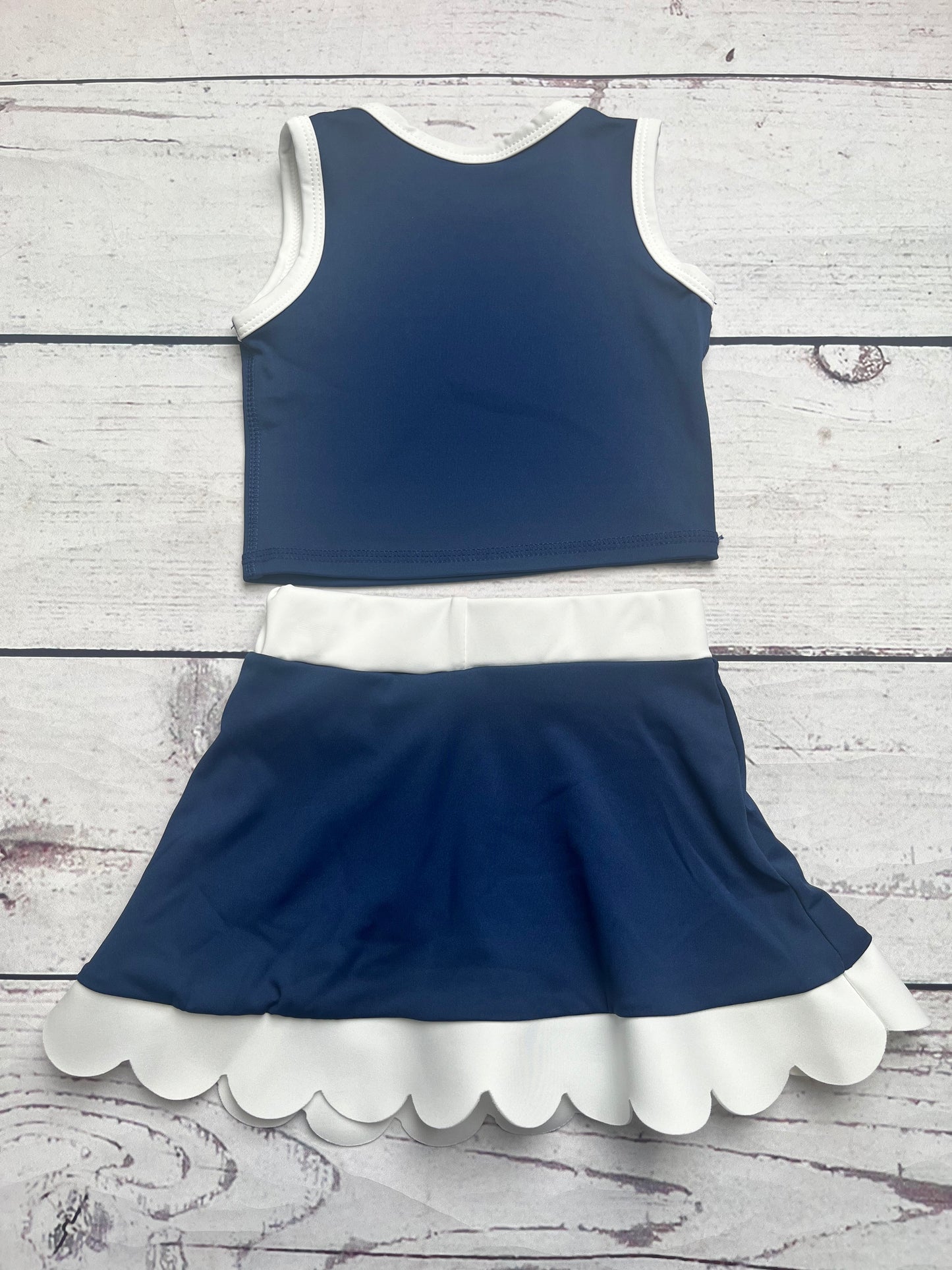 Kids Girls Navy Active Scallop Set