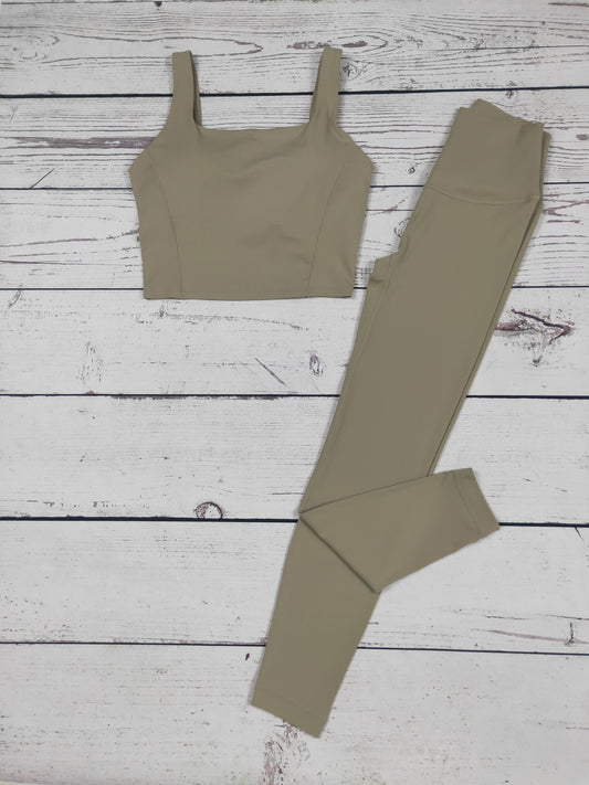 Women Yoga Top Leggings 2 Pieces Set