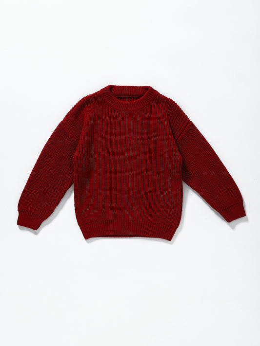 Girls Wine Color Winter Sweater