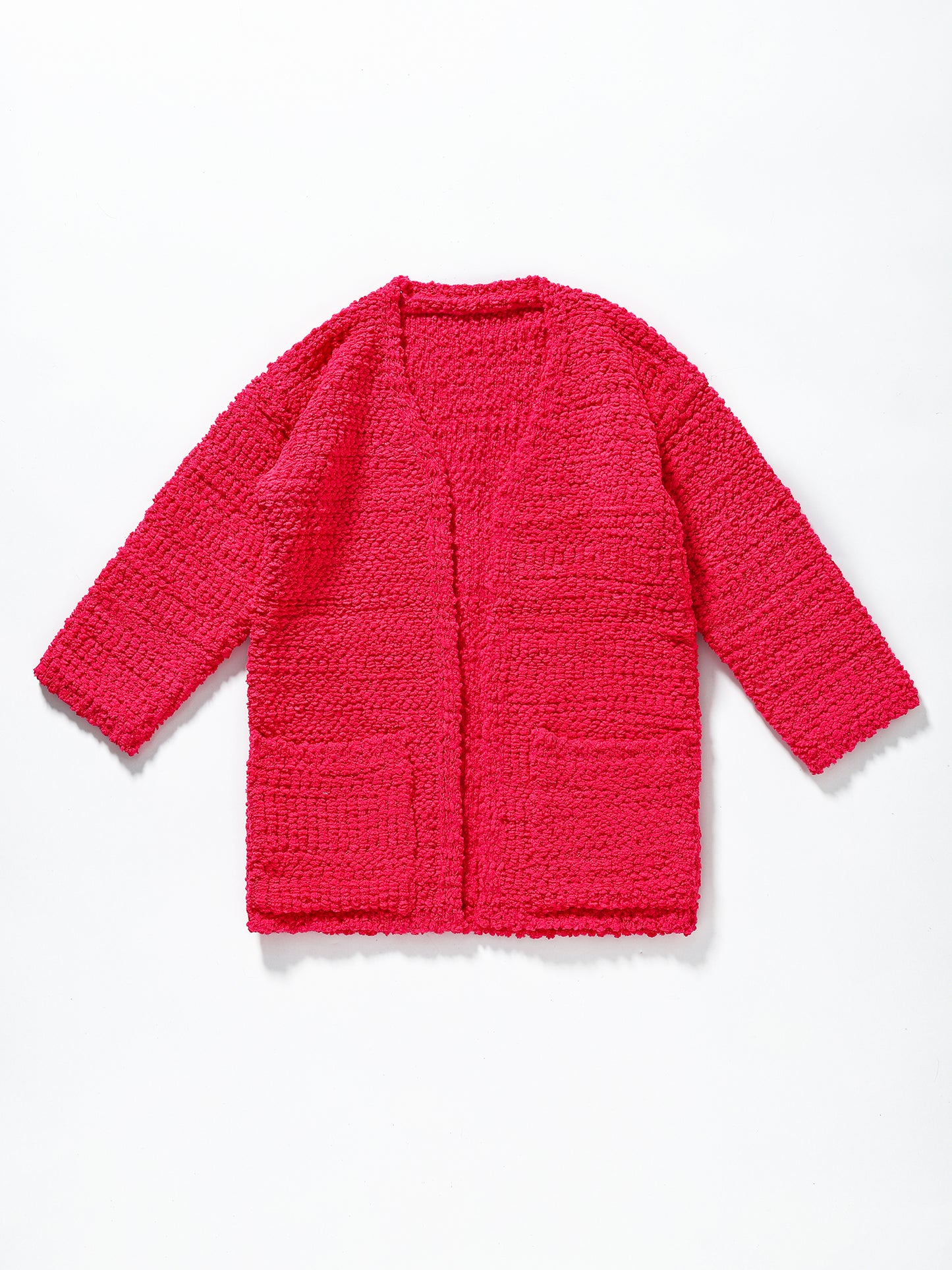 Girls Hot Pink Cardigan Sweater
