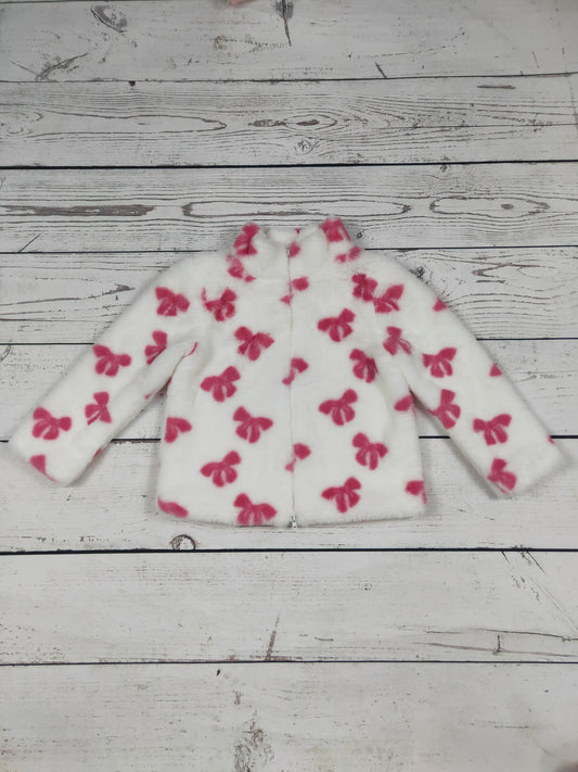 Pink Bow Printed Girls Jacket