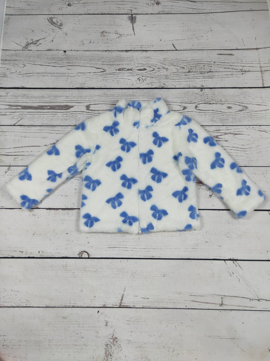 Blue Bow Printed Girls Jacket