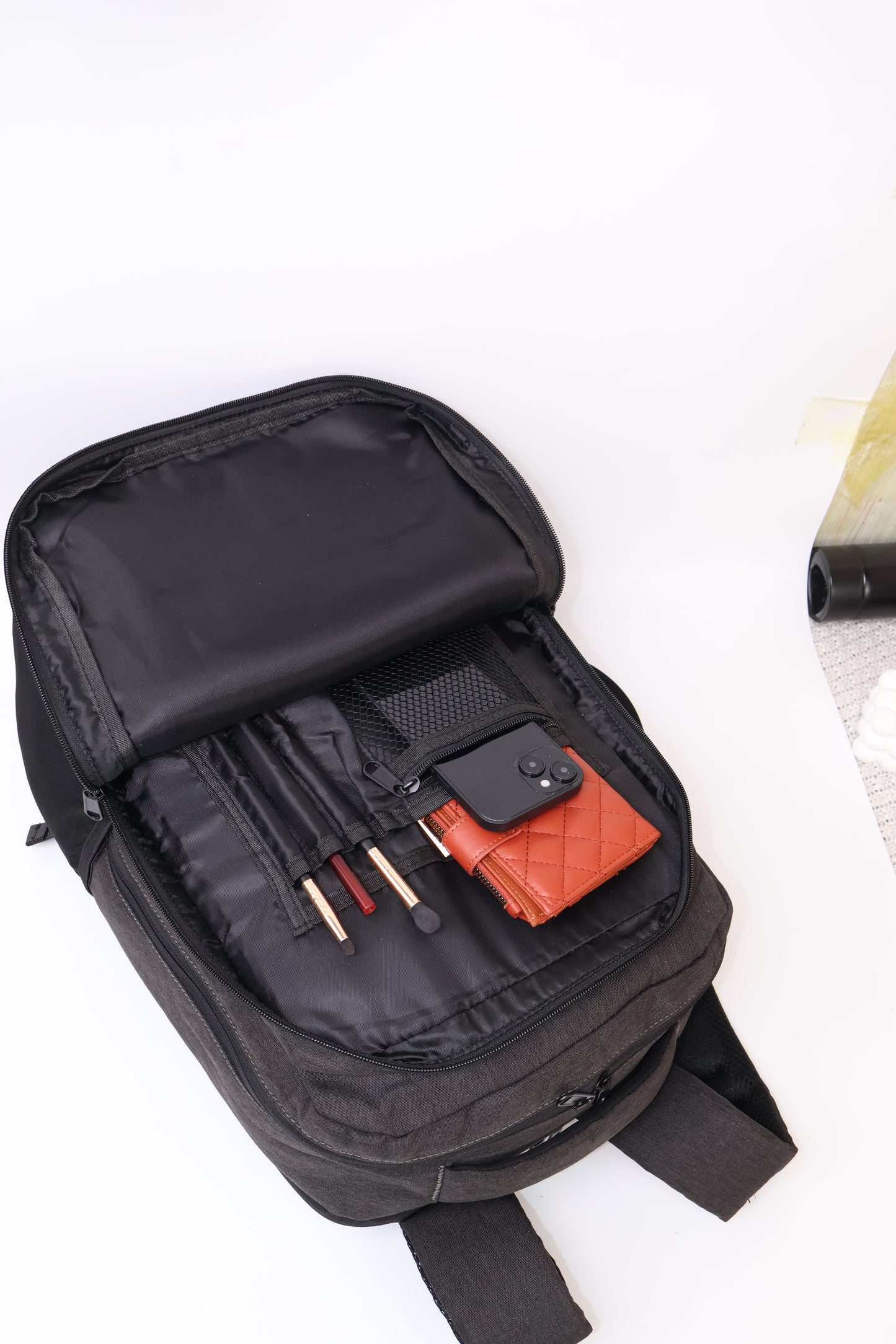 Dark Gray Backpack with Pockets