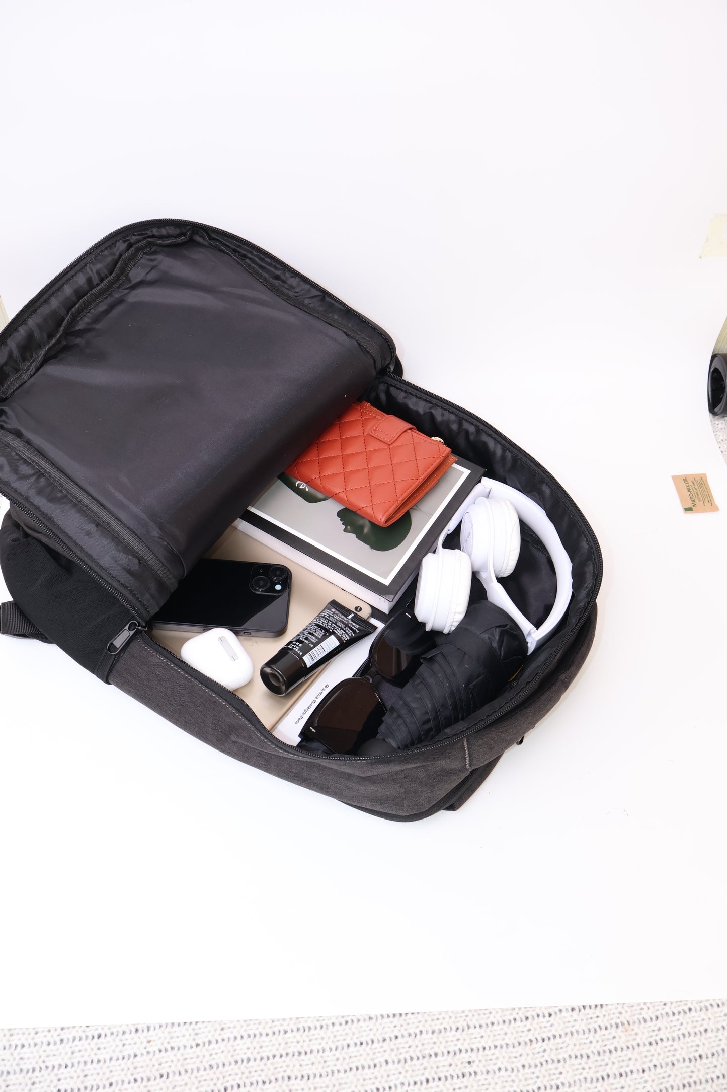Dark Gray Backpack with Pockets