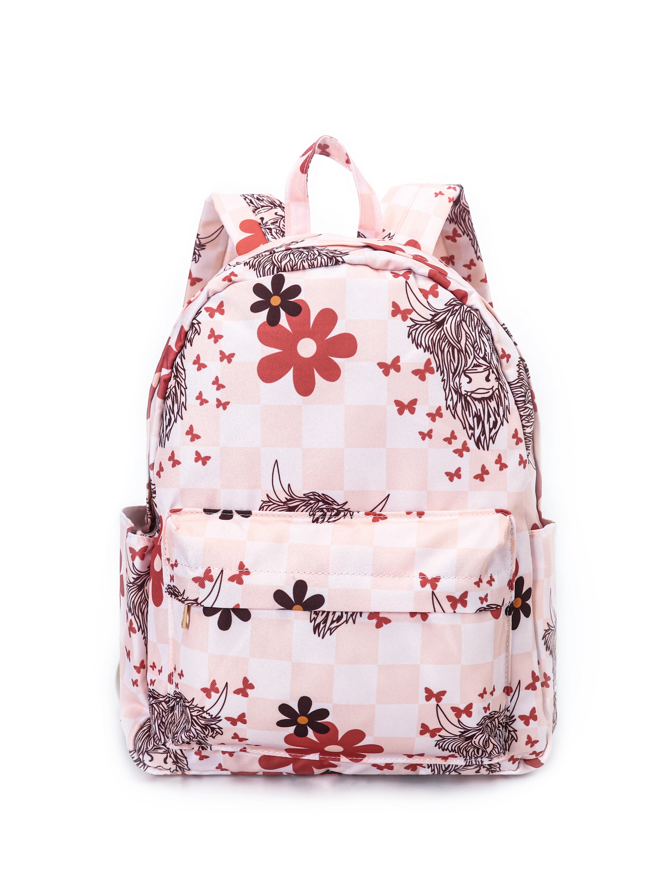 Pink plaid backpack best sale