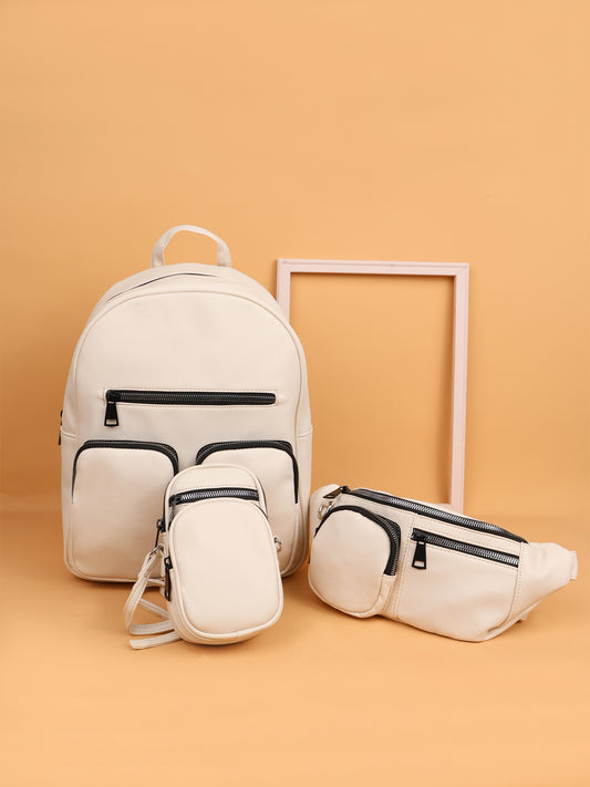 3 Pieces PU Leather Bags