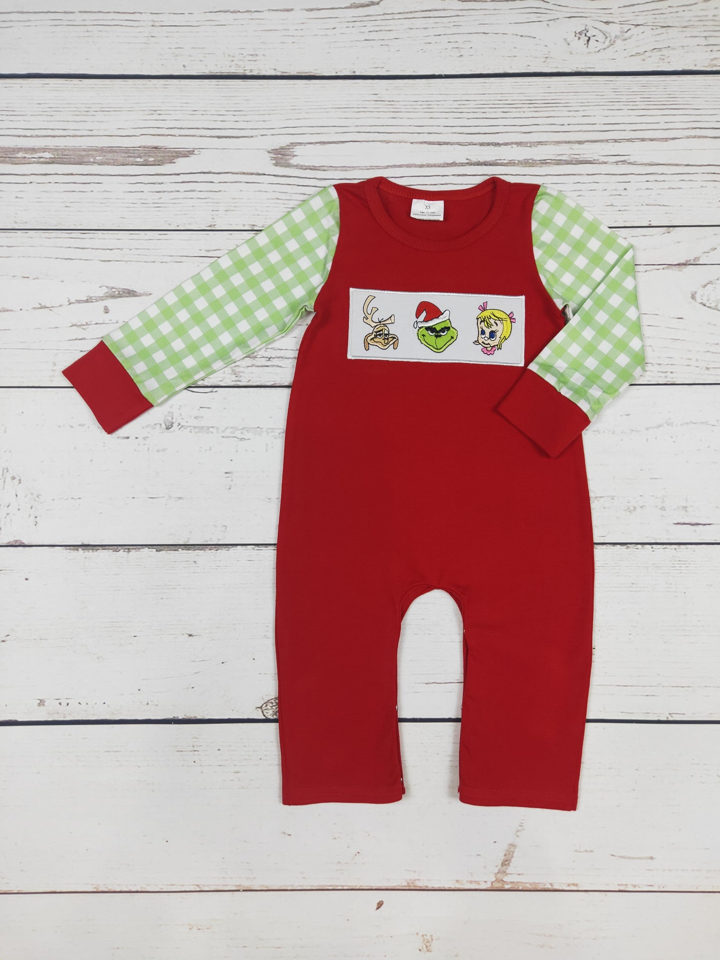 Baby Character Appliqué Christmas Romper