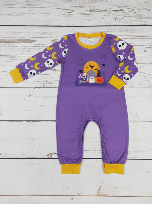 Purple Ghost Baby Halloween Romper