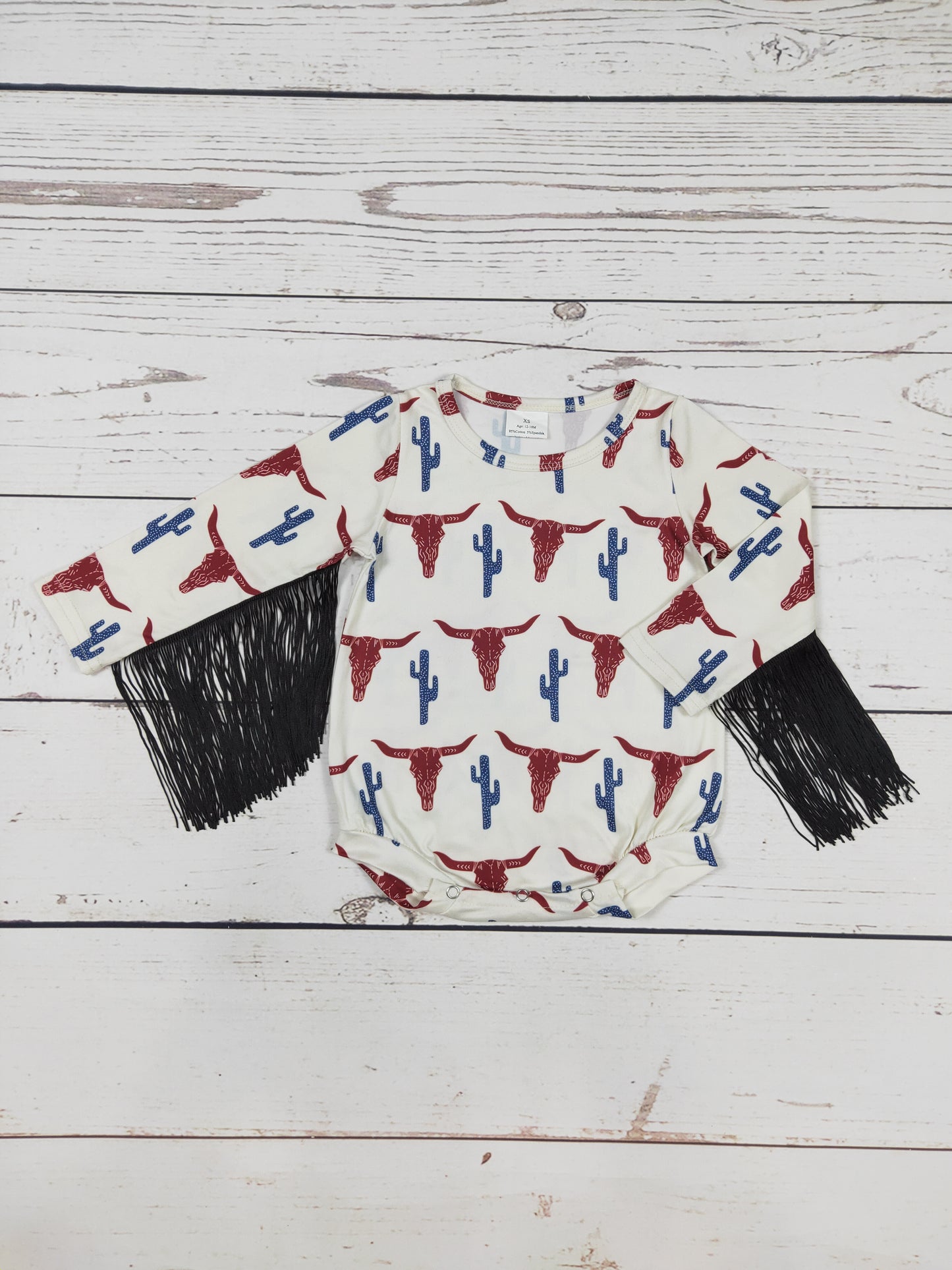 Black Fringe Baby Western Bubble