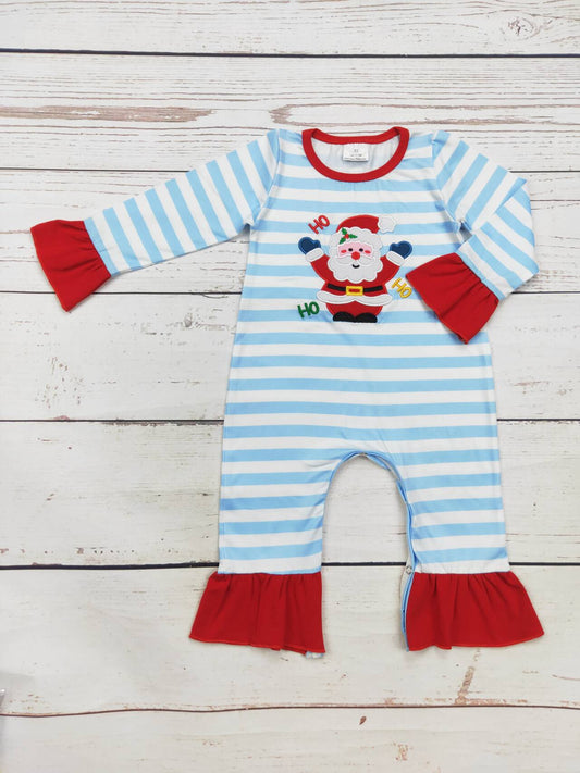 Baby Girl Santa Appliqué Christmas Romper