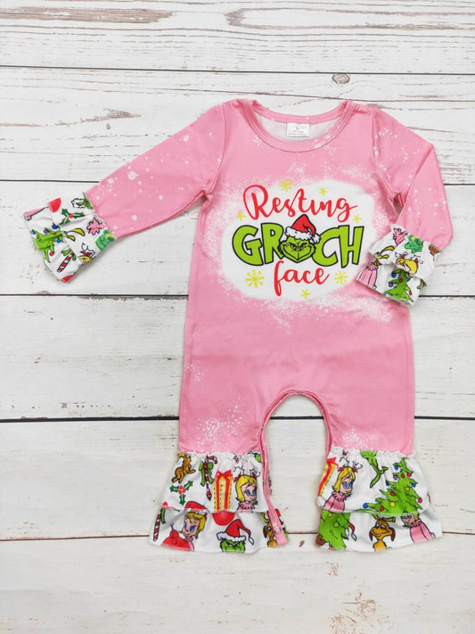 Baby Pink Character Christmas Romper