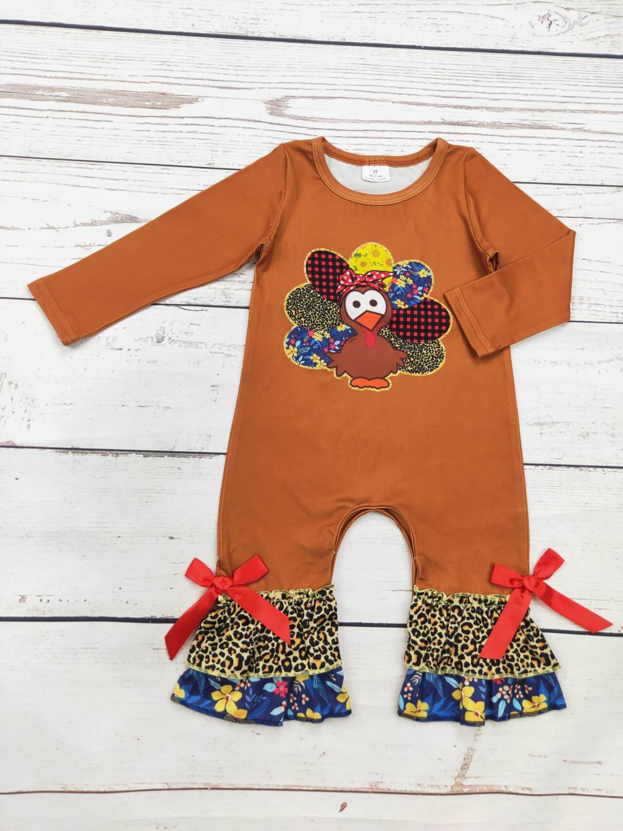 Baby Cheetah Turkey Printed Romper