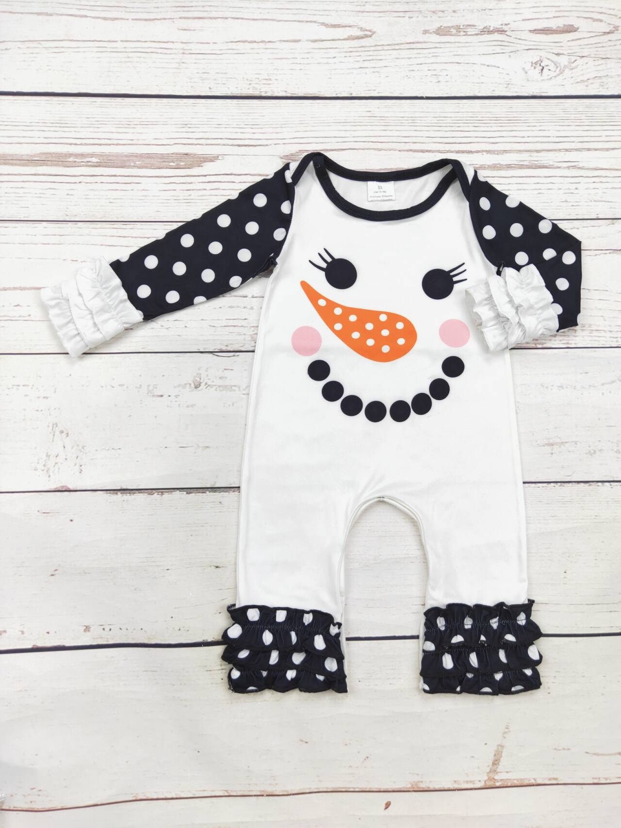 Baby Girl Snowman Print Romper