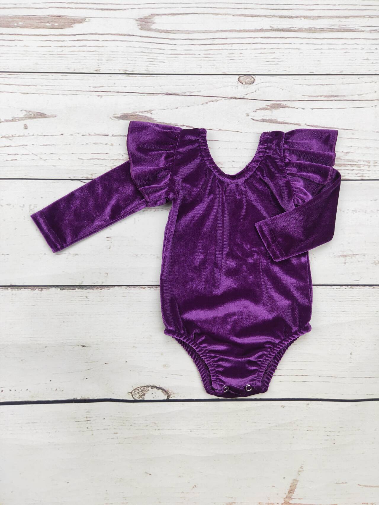 Baby Purple Velvet Onesie