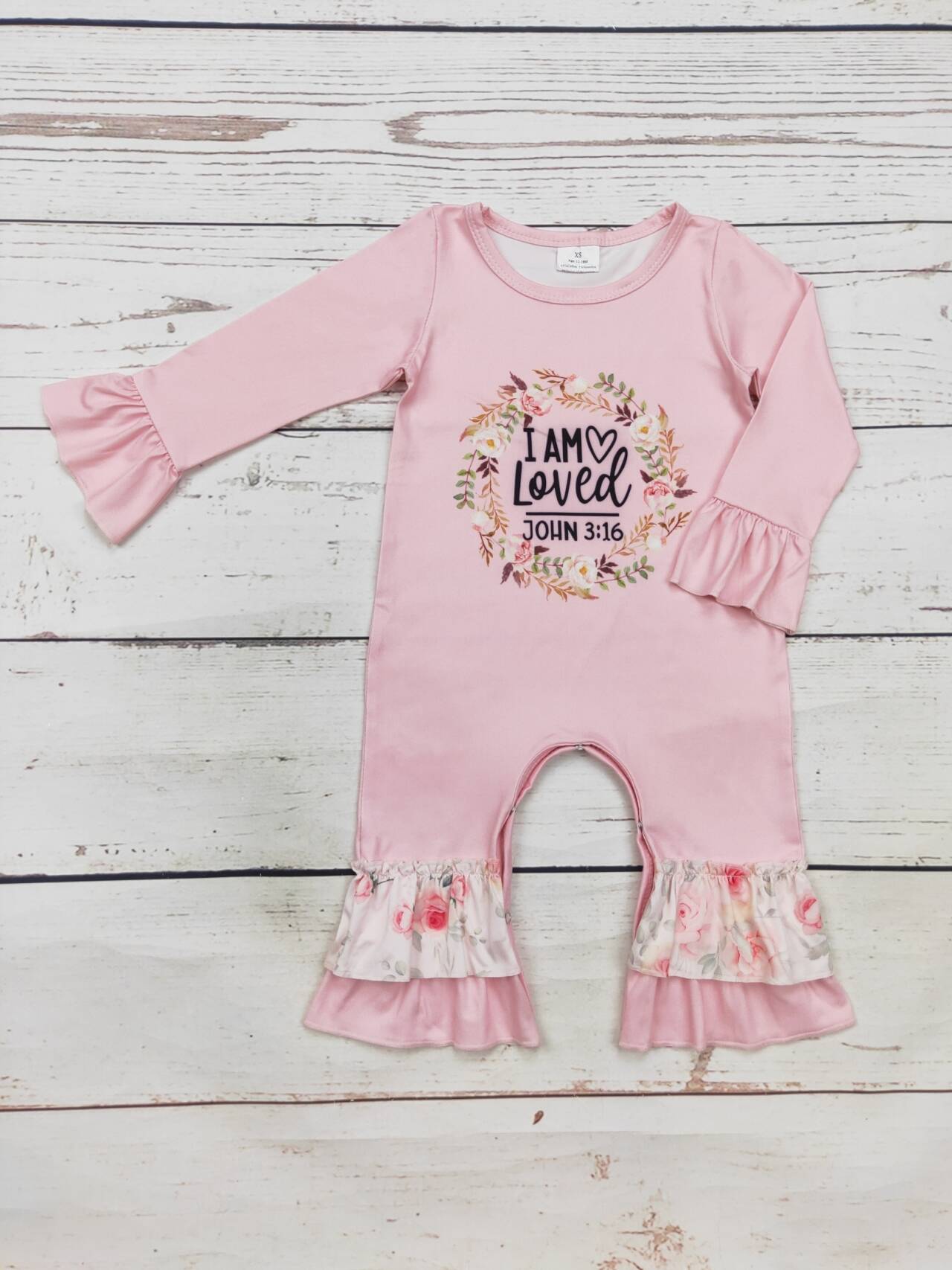 Pink I Am Loved Baby Romper