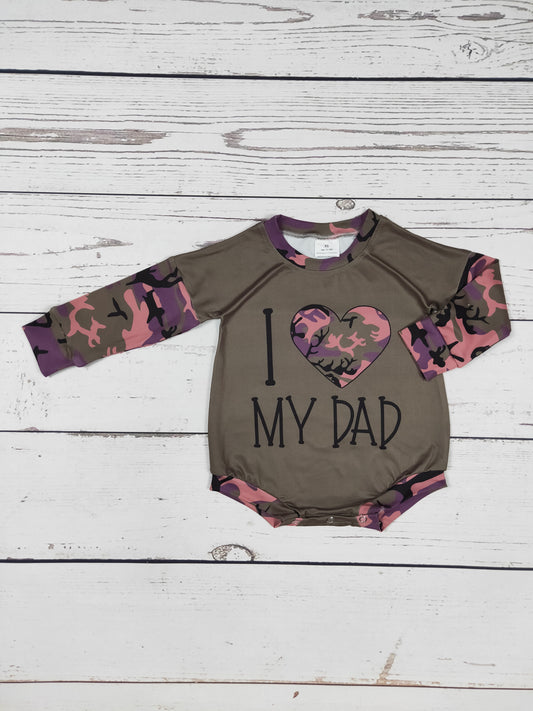 Baby I LOVE MY DAD Camouflage Bubble