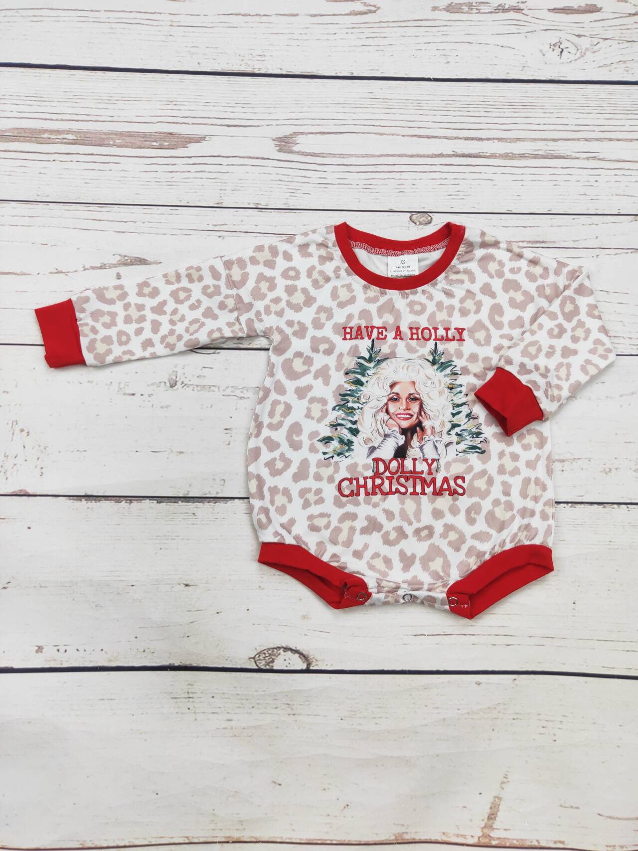 Baby Cheetah Print Christmas Bubble