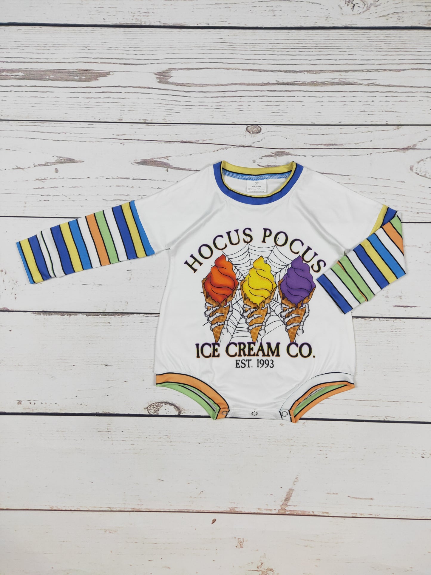 Baby Halloween Onesie With Ice Cream Print