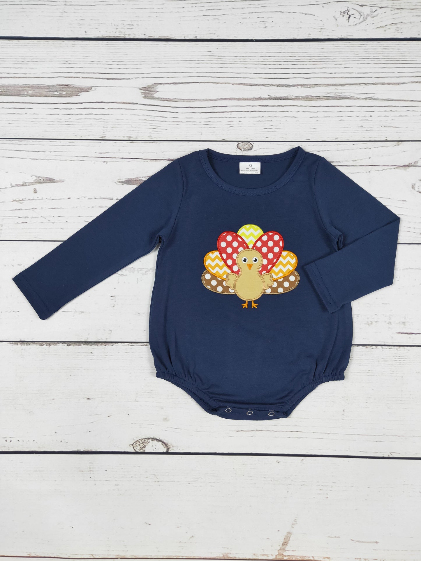 Thanksgiving Turkey Appliqué Boy Romper