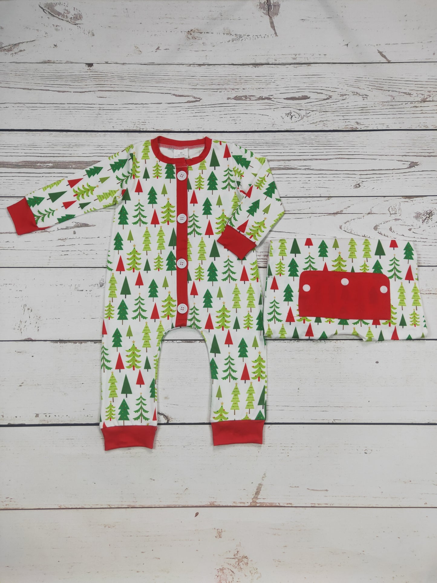 Baby Zippy Sleeper With Christmas Tree Print