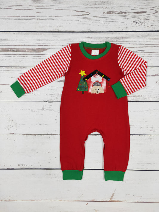 Christmas Appliqué Baby Boy Romper