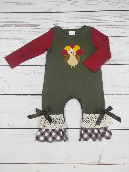 Baby Girls Turkey Appliqué Romper