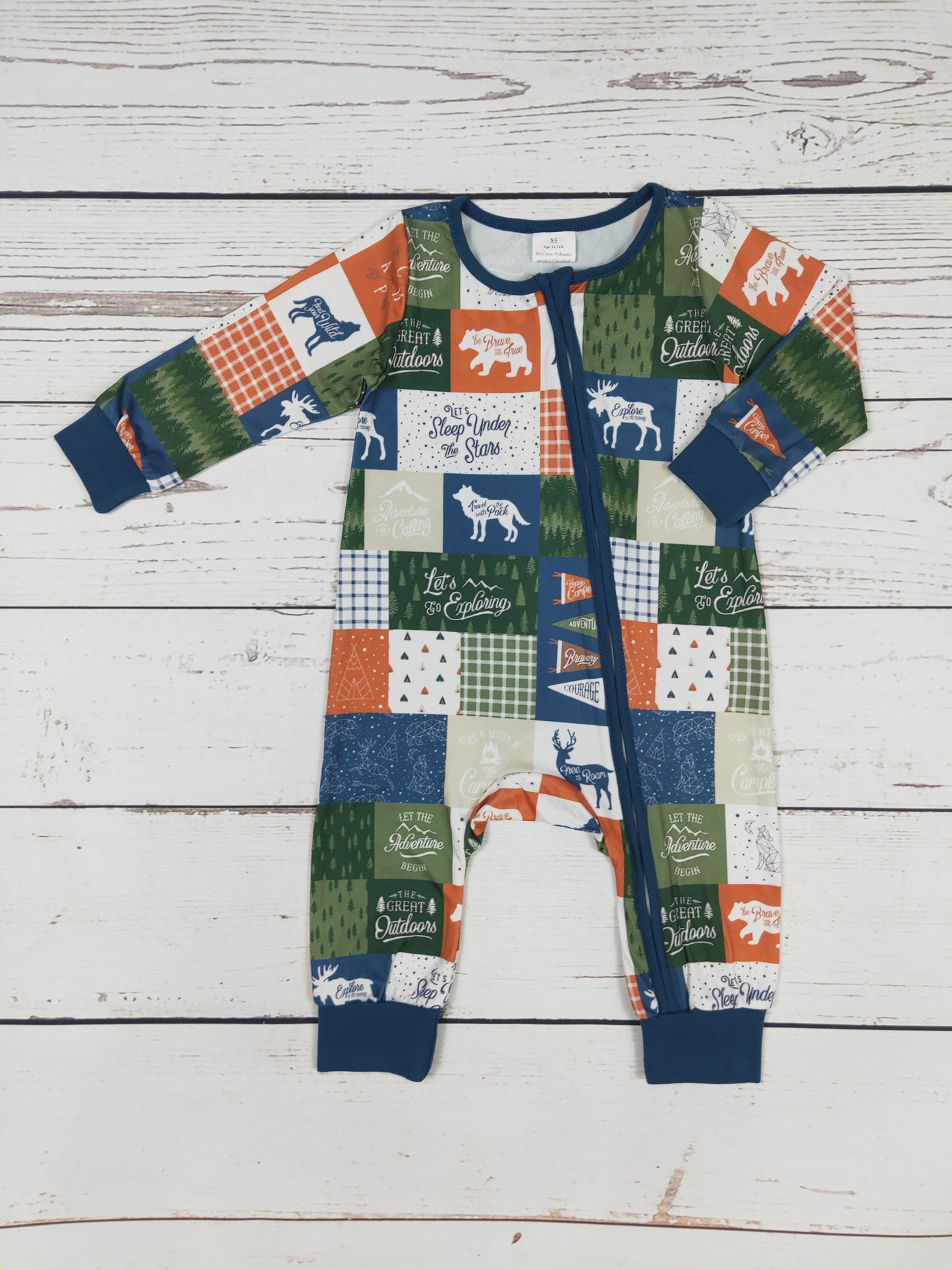 Boy Go Camping Zip Romper
