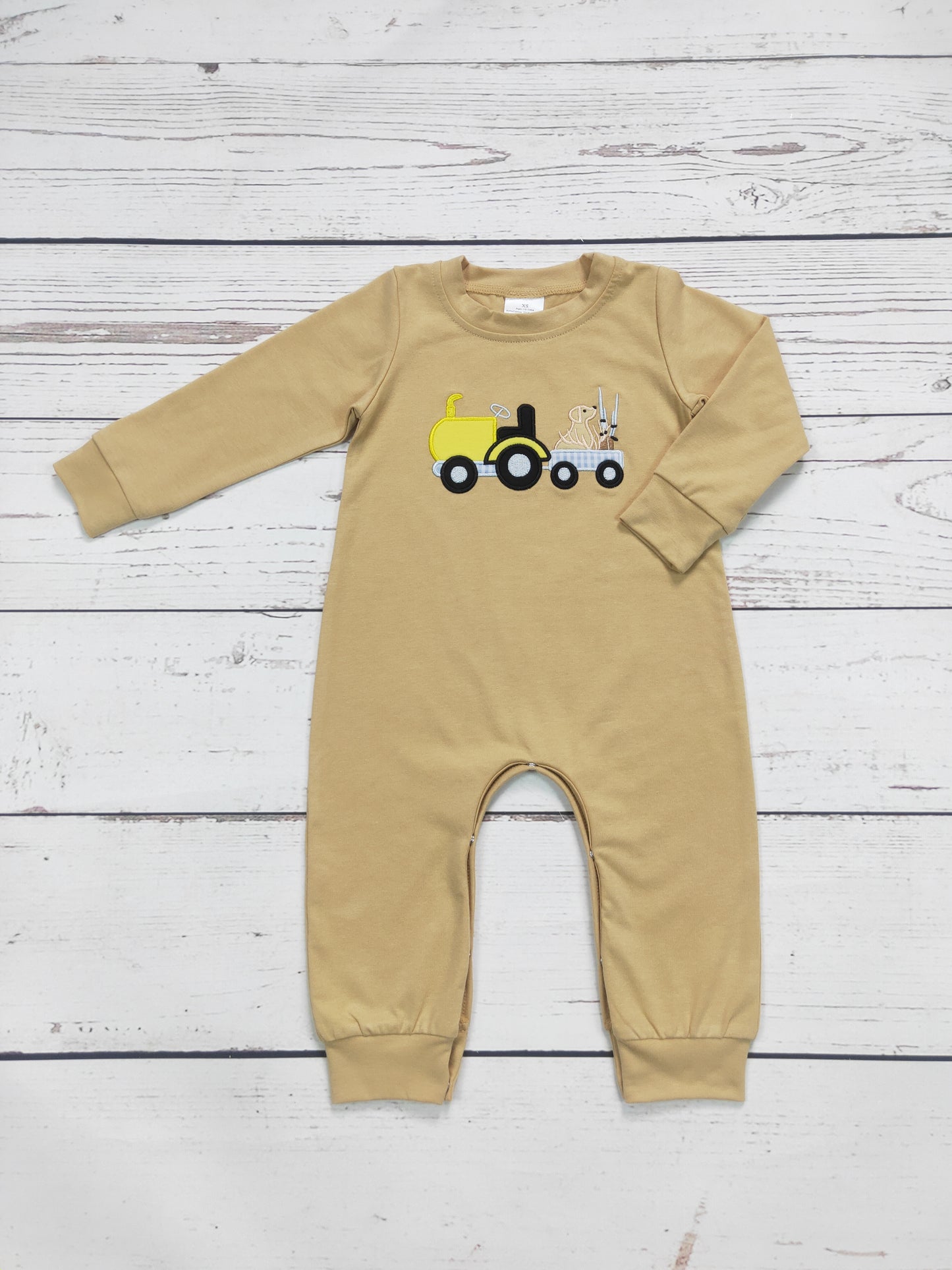 Hunting Dog Appliqué Boy Romper