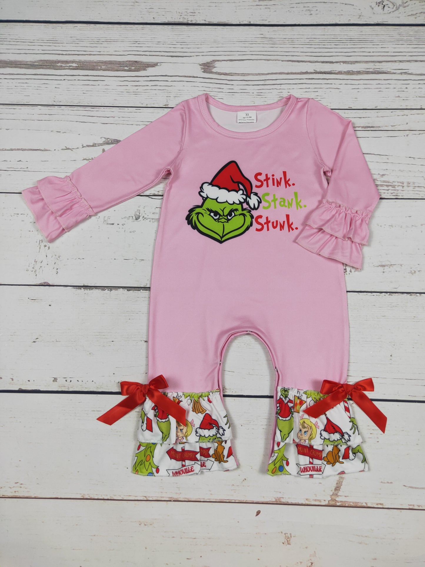 Baby Pink Character Christmas Romper